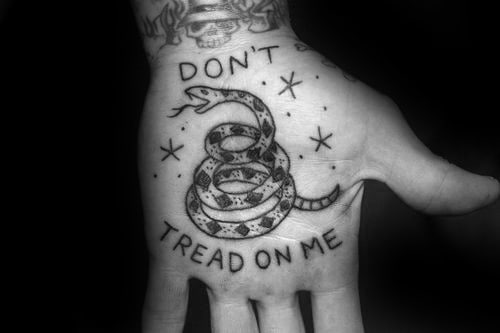 Palm Rattlesnake Dont Tread On Me Male Tattoos