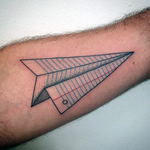 Paper Airplane Awesome Simple Mens Forearm Tattoos