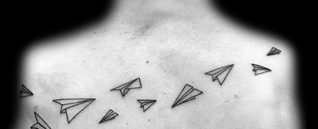 Paper Airplane Tattoo Designs For Men