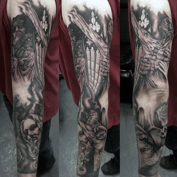 Paradise Religious Tattoo Male Sleeves