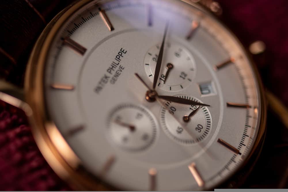 patek philippe mens wrist watch closeup