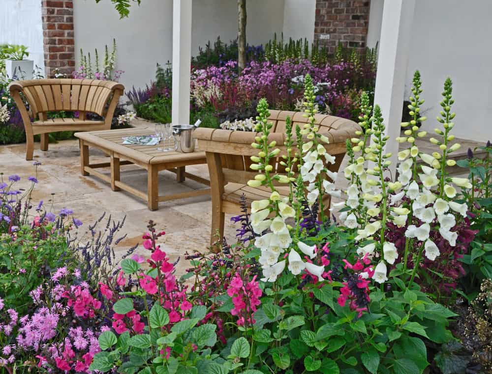 patio flower garden wood furniture