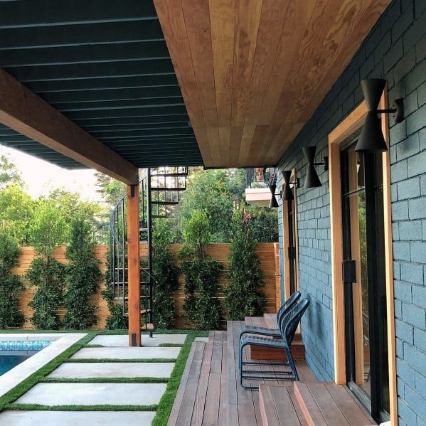 wood patio roof backyard design