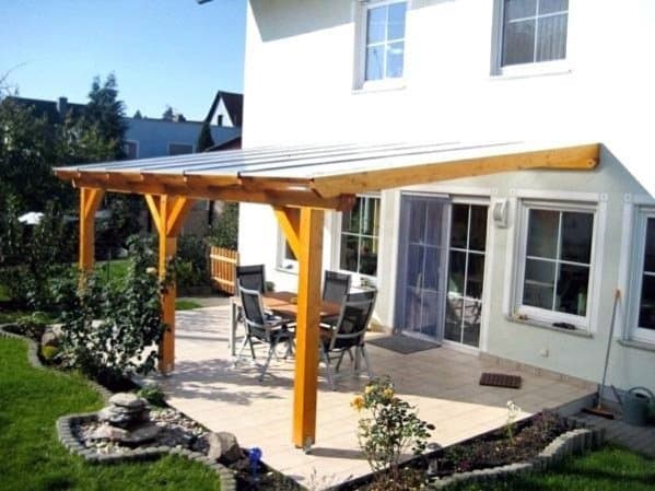 wood patio pergola backyard 