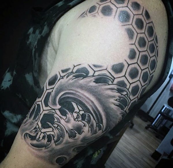 Pattern Japanese Wave Mens Arm Tattoos
