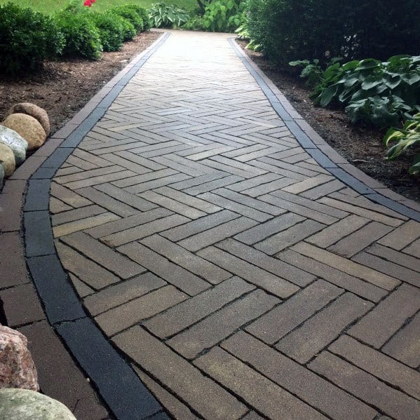 bordered paver path