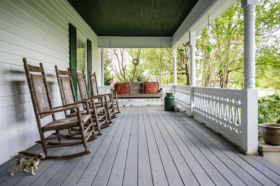 wood patio patterned porch railing 