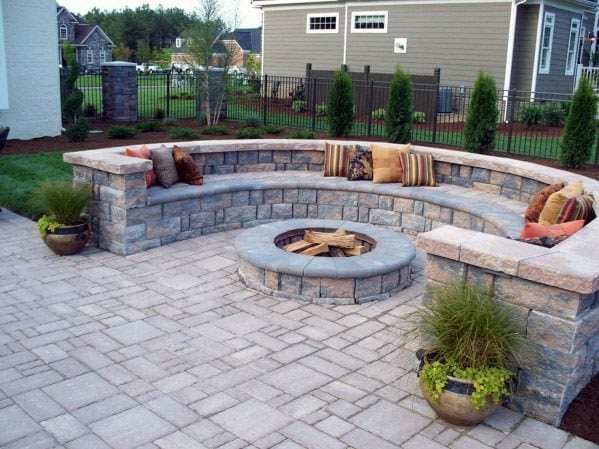 round firepit patio