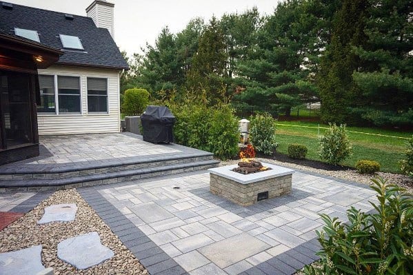 bordered paver patio