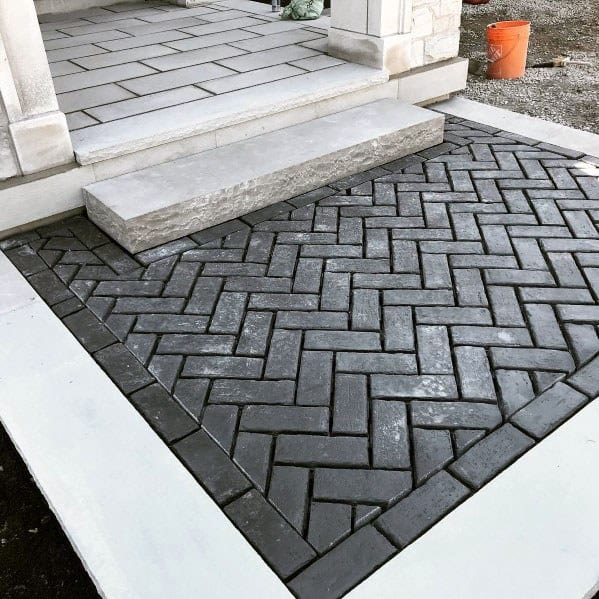dark painted pavers 