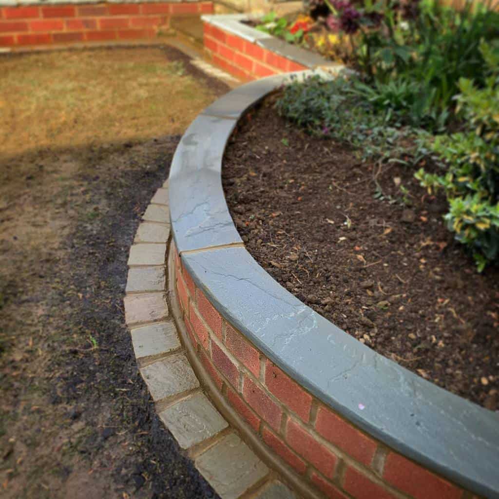 curved brick wall edging garden