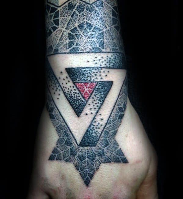 Penrose Triangle Mens Tattoo Designs On Hand