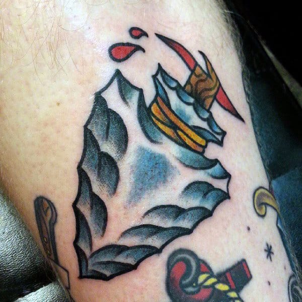 Perfect Arrowhead Tattoo On Calves For Men