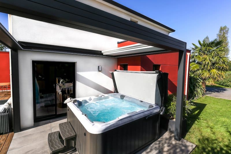 above ground hot tub pergola