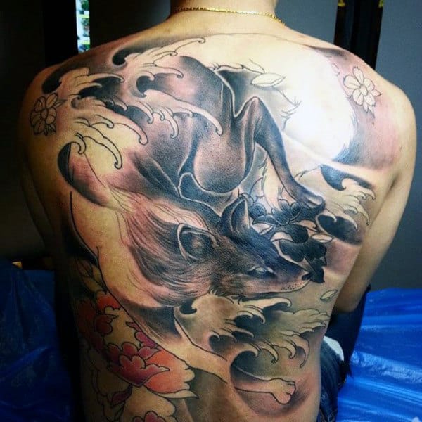 Phenomenal Fox Tattoo Males Back