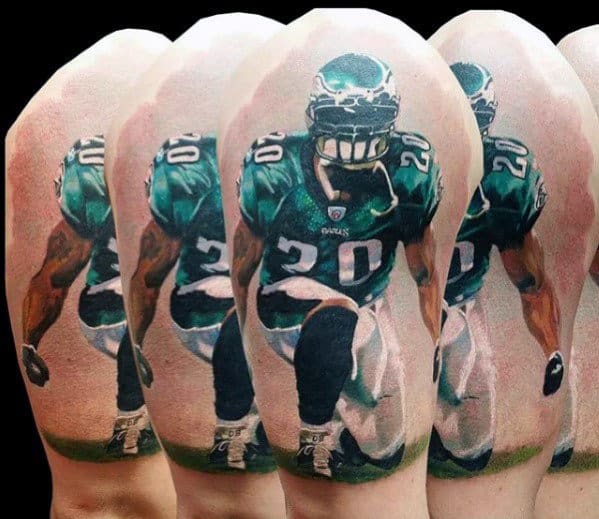Philiadephia Eagles Football Player Mens Realistic Arm Tattoo