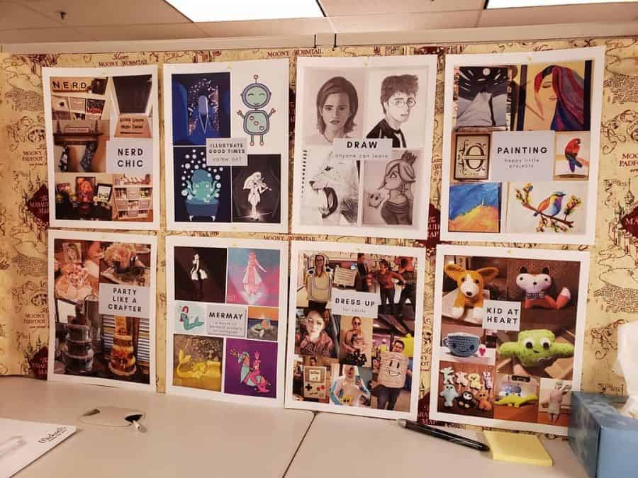 photo wall cubicle decor 