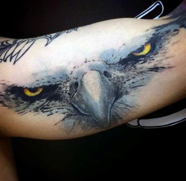 Piercing Eyes Baldeagle Tattoo Mens Forearms