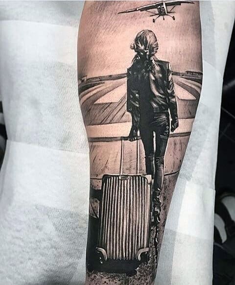 Pilot Hyper Realistic Guys Forearm Tattoo