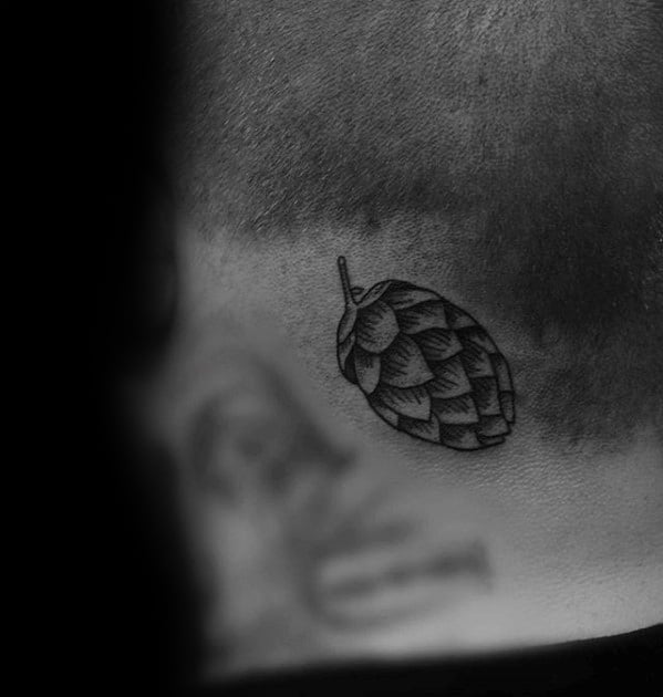 Pine Cone Guys Small Simple Neck Tattoo Ideas