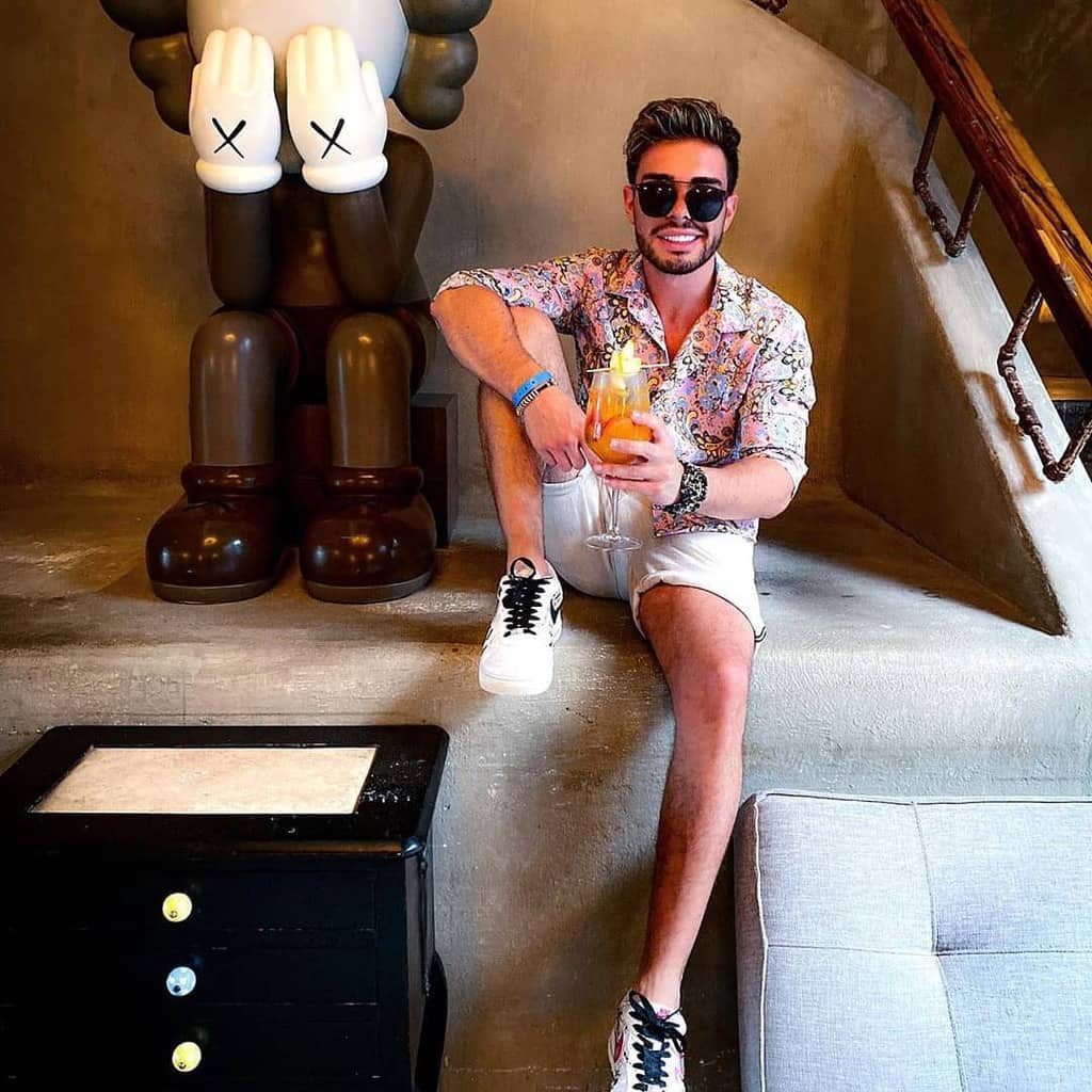 Pink Floral Mens Beach Wear