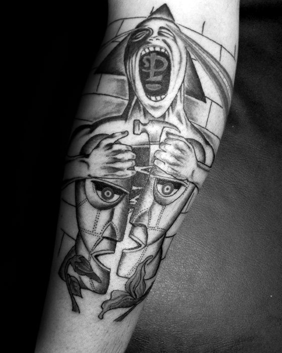 Pink Floyd Tattoos Men Forearm Sleeve