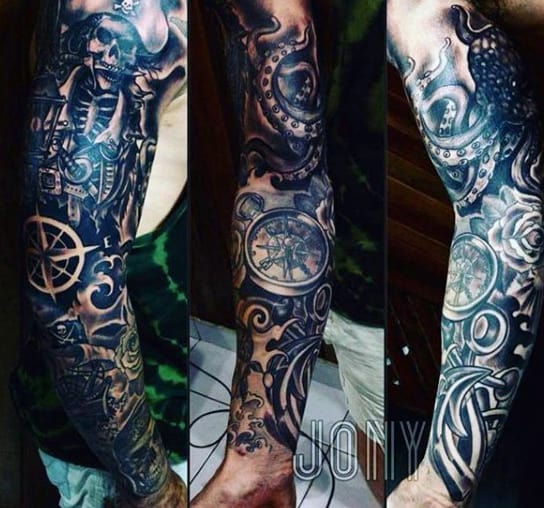 Pirate Ship Tattoo Ideas For Males