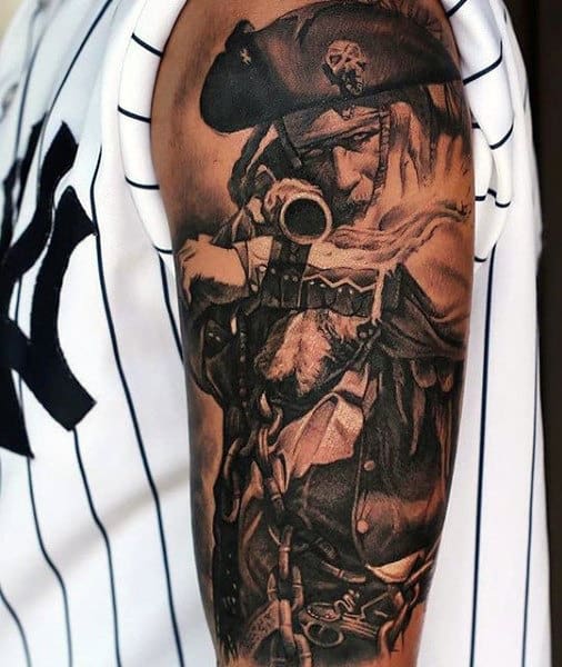 Pirate Skeleton Men's Tattoo