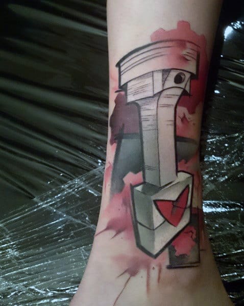 Piston Engine Parts Tattoo Designs For Guys