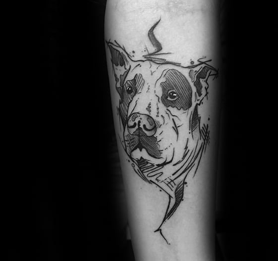 Pitbull Tattoo Ideas On Guys On Forearm