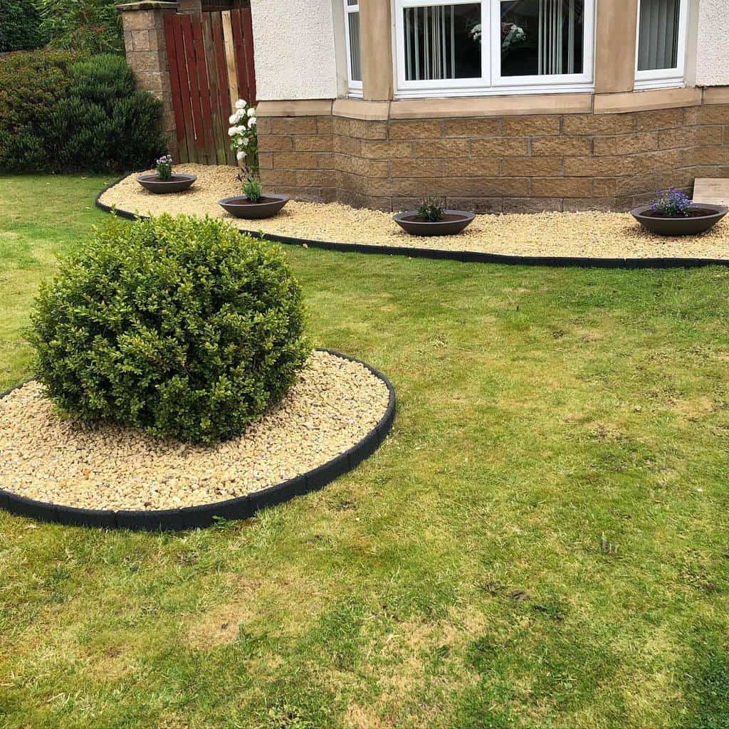 landscape garden plastic edging small shrubs