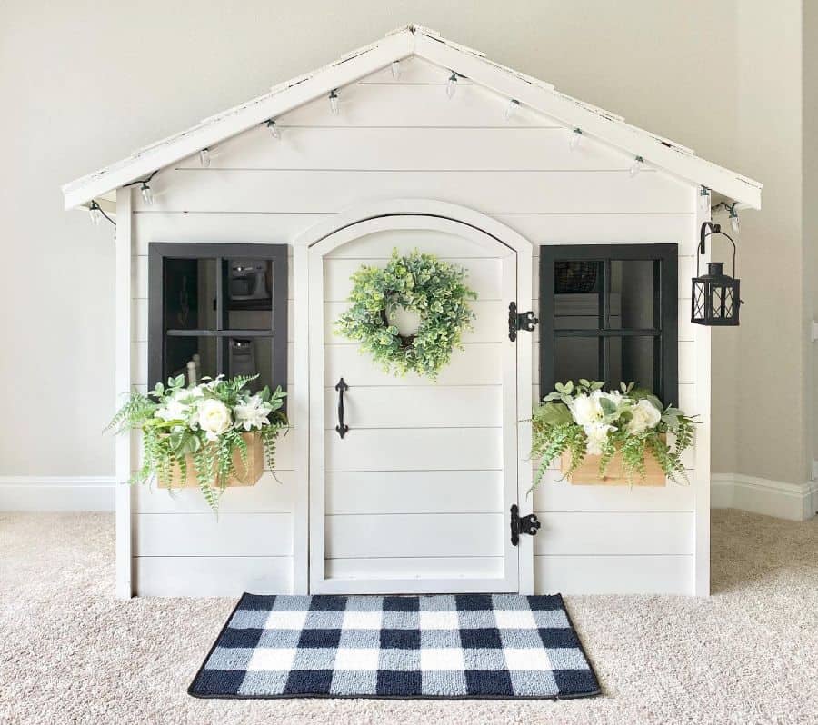 white wood playhouse playroom