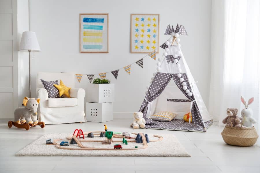 teepee tent in playroom