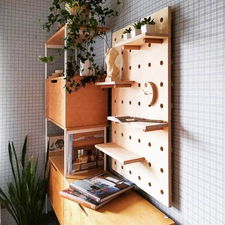 plywood pegboard office ideas