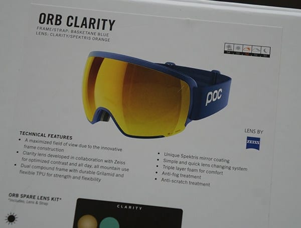 Poc Orb Clarity Ski Snowboard Goggles Details Box