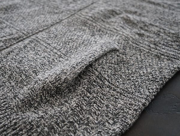 Pocket Detail Kinross Cashmere Marled Cable Full Zip Cardigan For Men