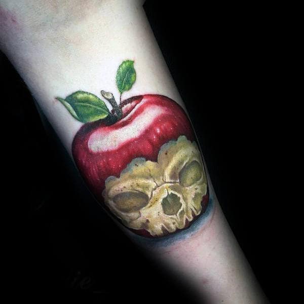 Poison Apple Skull Mens Manly Inner Forearm Tattoos