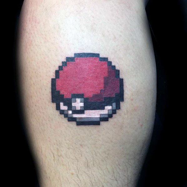 Pokeball 8 Bit Guys Arm Tattoo Ideas