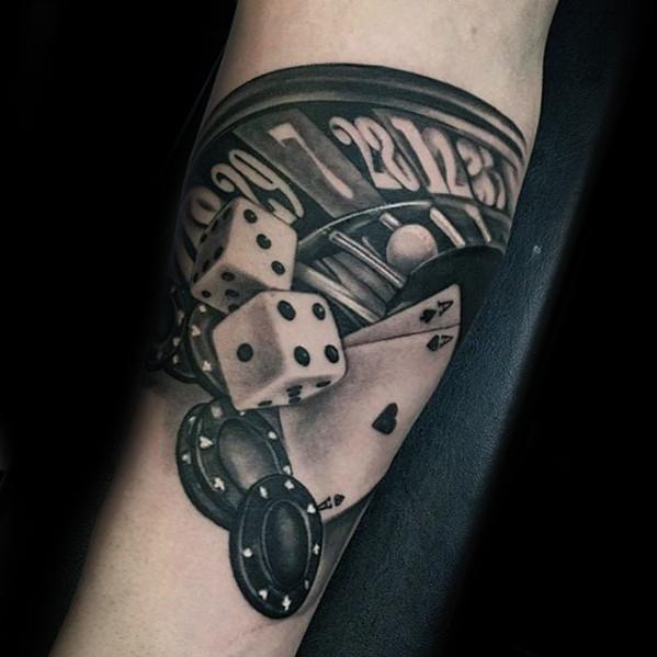 Poker Chip Tattoo Designs For Guys Inner Forearm