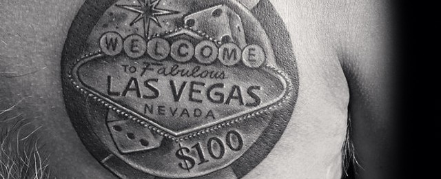 Poker Chip Tattoo Designs For Men