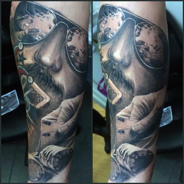Poker Player Mens Playing Card Forearm Sleeve Tattoo