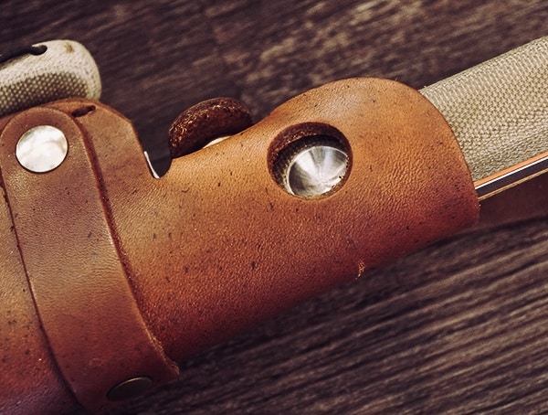 Polished Stainless Steel Divot Leather Sheath White River Knives Firecraft