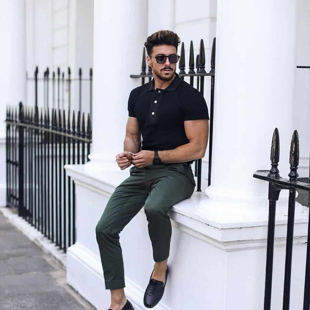 Polo Shirt Green Pants Outfit