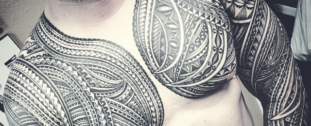 Polynesian Chest Tattoo Designs For Men