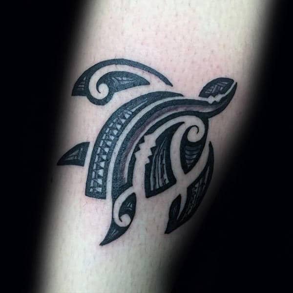 Polynesian Guys Tribal Turtle Small Tattoo Ideas On Forearm