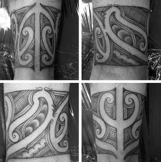 Polynesian Male Leg Band Tattoo Ideas