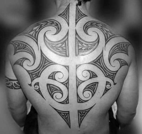 Polynesian Tribal Tattoo For Guys Back