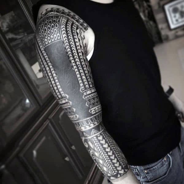 Polynesian Tribal Tattoo Sleeve For Men