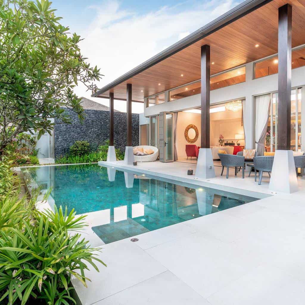 modern backyard resort style pool