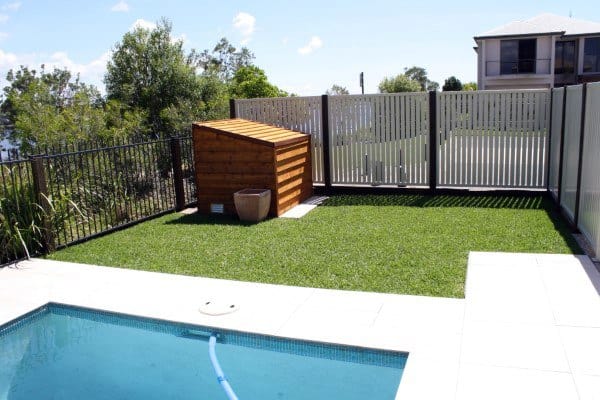 pool equipment wood enclosure